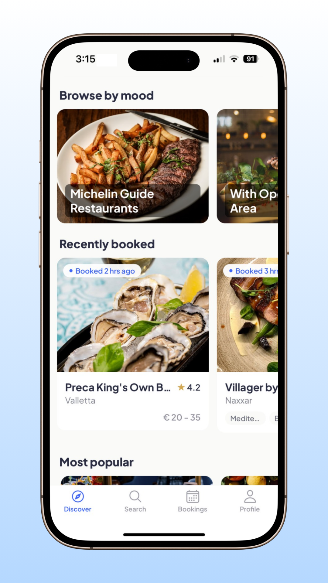 Discover restaurants by mood with Bookia